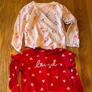Carter’s Girls Long-Sleeve Heart Shirt Lot | 5T